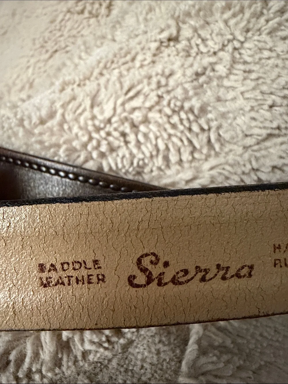 Vintage Hickok Sierra Brown Hand Rubbed Saddle Leather Belt 34 Made in USA VTG